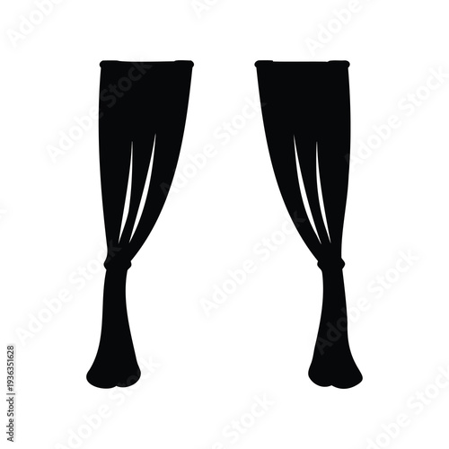 Elegant Silhouette of Curtains with Sophisticated Drape and Gentle Gathering