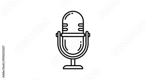 Retro Microphone Icon - Vintage Audio Recording Symbol