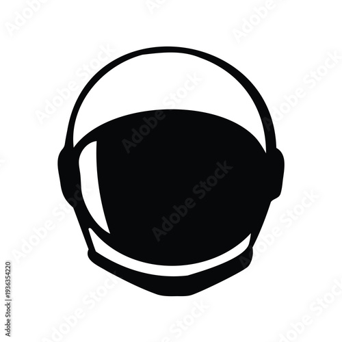 Astronaut helmet in stark black and white, symbolizing space exploration