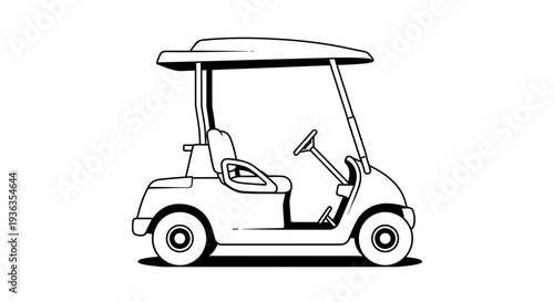 Simple golf cart illustration on white background