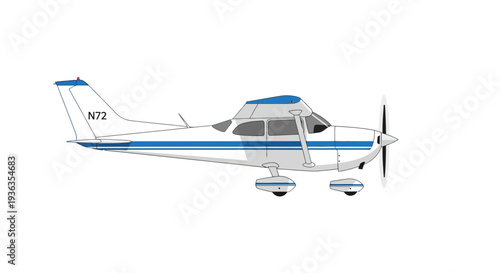 Single Engine Propeller Aircraft - Side View