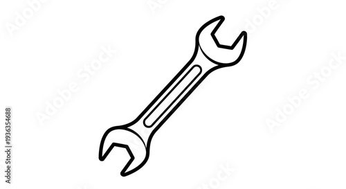 Single Line Drawing of a Wrenche