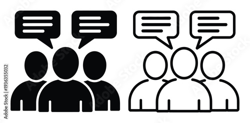 Of People Talking and Discussing in Speech Bubbles