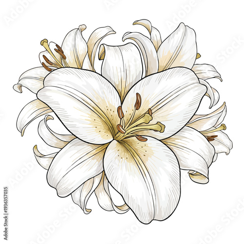 Elegant White Lily Flower for Floral Arrangements Gardening and Nature Themes
