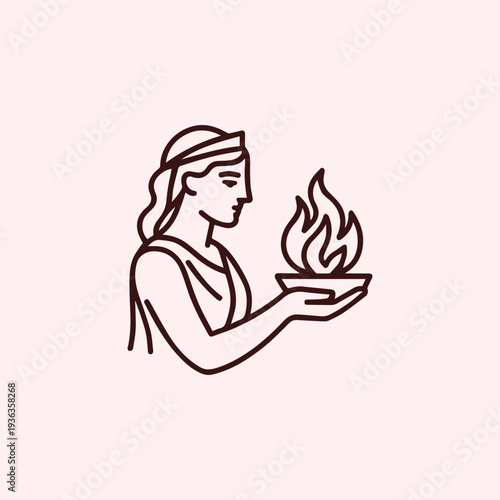 Greek Hestia Hearth Goddess Logo