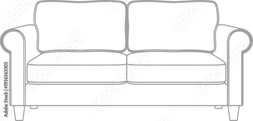 Vector illustration of a two-seater sofa