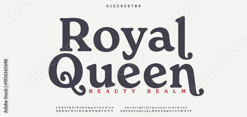 Royal Queen elegant Font Uppercase Lowercase And Number. Classic Lettering Minimal Fashion Designs. Typography modern serif fonts regular decorative vintage concept. vector illustration