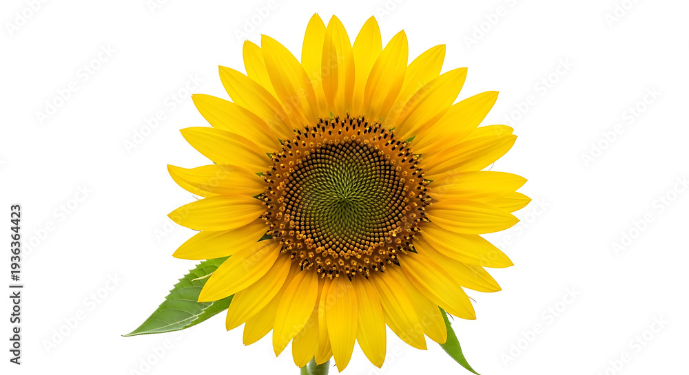 Obraz premium Bright yellow sunflower isolated on white background beautiful summer floral botanical bloom natural garden flower minimal studio nature concept