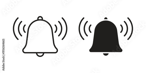 Bell icon linear symbol. Vector Designs.