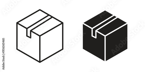 Box icon linear symbol. Vector Designs.