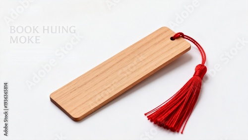 Wooden bookmark with red tassel