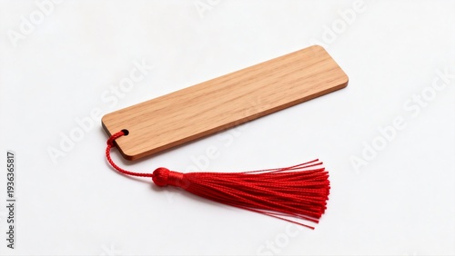 Wooden bookmark with red tassel