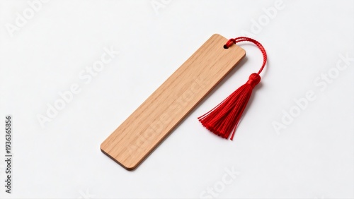 Wooden bookmark with red tassel