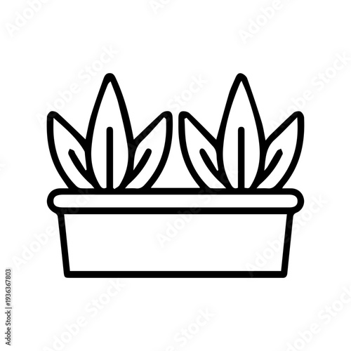 Line Art Potted Plants Icon