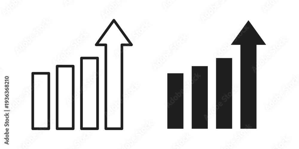 Foto Chat arrow grow icon linear symbol. Vector Designs.