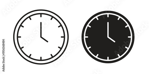 Clock icon linear symbol. Vector Designs.
