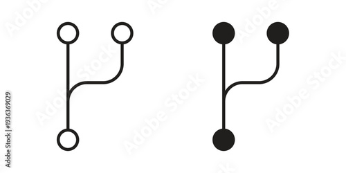 Code branch icon linear symbol. Vector Designs.