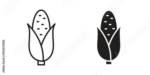 Corn icon linear symbol. Vector Designs.