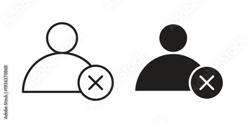 Delete user icon linear symbol. Vector Designs.