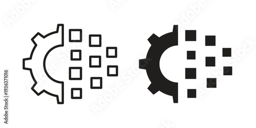 Digital transformation icon linear symbol. Vector Designs.