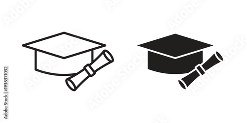 Diploma icon linear symbol. Vector Designs.