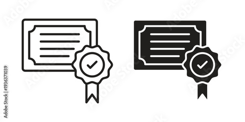 Diploma icon linear symbol. Vector Designs.
