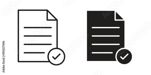 Document accept icon linear symbol. Vector Designs.