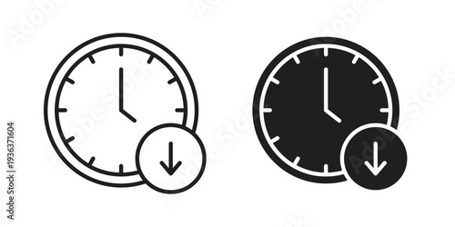 Down time icon linear symbol. Vector Designs.