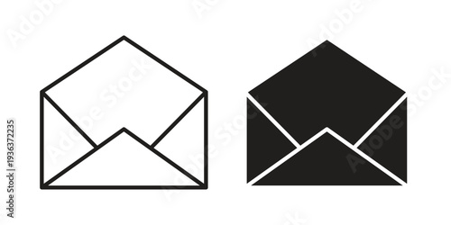 Envelope open icon linear symbol. Vector Designs.