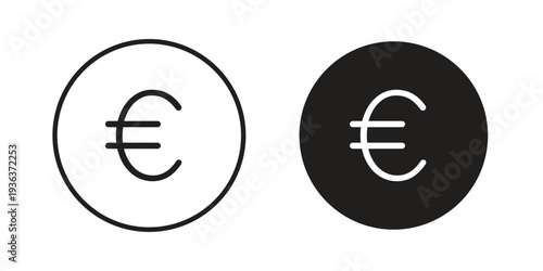 Euro icon linear symbol. Vector Designs.