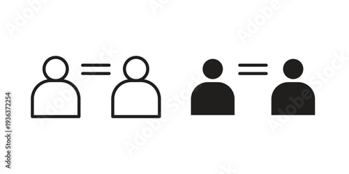 Equality icon linear symbol. Vector Designs.