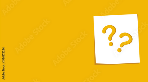 Question mark icon background on Paper Note, vector illustration. Flat design style.