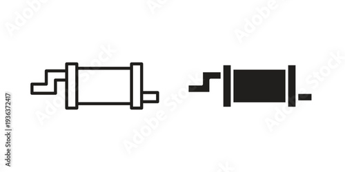 Exhaust pipe icon linear symbol. Vector Designs.