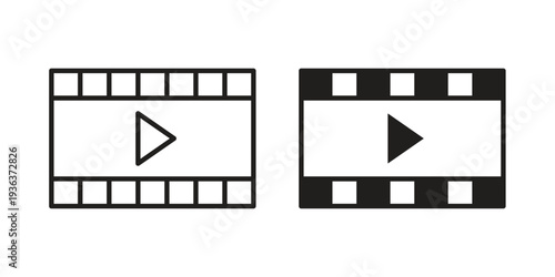 Film icon linear symbol. Vector Designs.