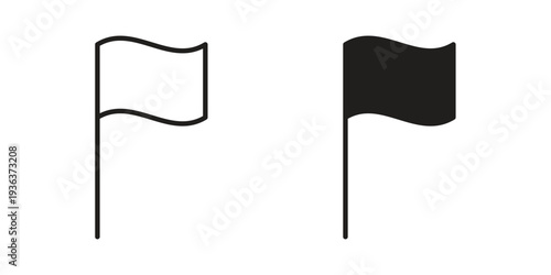 Flag icon linear symbol. Vector Designs.