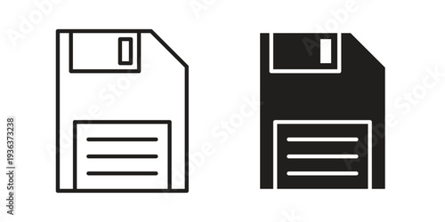 Floppy disk icon linear symbol. Vector Designs.