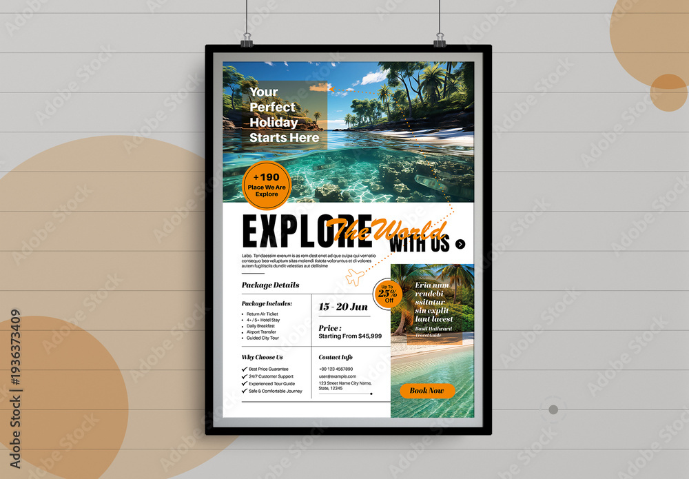 Travel Package Poster Design Template Stock Template | Adobe Stock