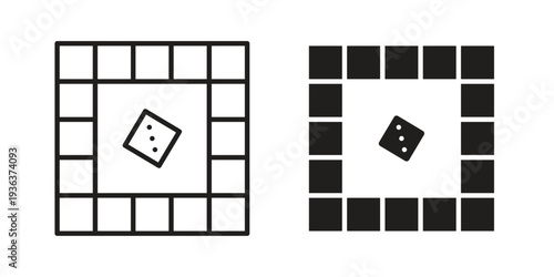 Game board icon linear symbol. Vector Designs.