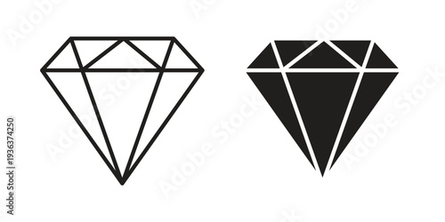 Gem icon linear symbol. Vector Designs.