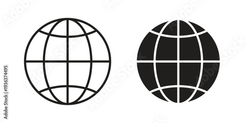 Globe icon linear symbol. Vector Designs.