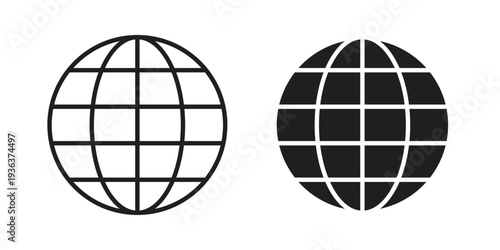 Globe icon linear symbol. Vector Designs.