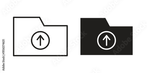 Folder upload icon linear symbol. Vector Designs.