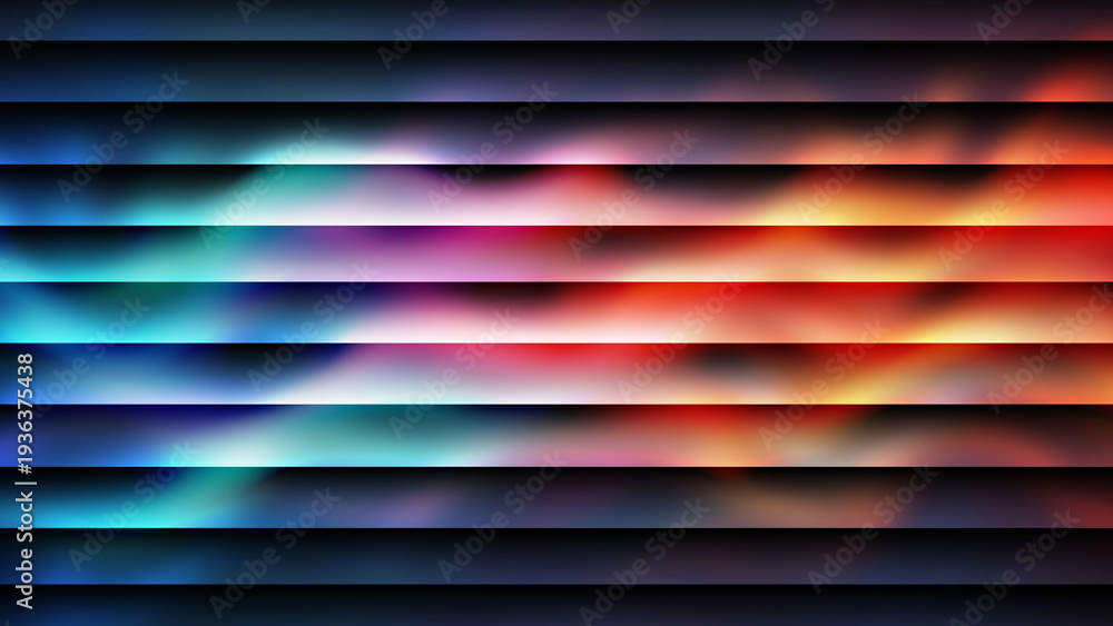 Fototapeta premium Vibrant abstract background with colorful horizontal stripes vector illustration