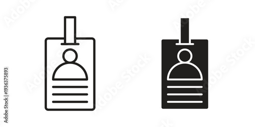 ID badge icon linear symbol. Vector Designs.