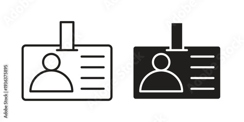 ID badge icon linear symbol. Vector Designs.