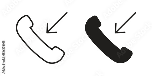 Incoming Call icon linear symbol. Vector Designs.