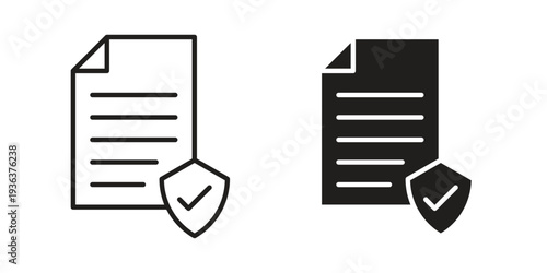 Insurance Document icon linear symbol. Vector Designs.