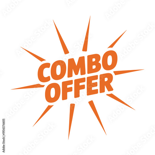A vibrant orange combo offer graphic with radiating starburst lines