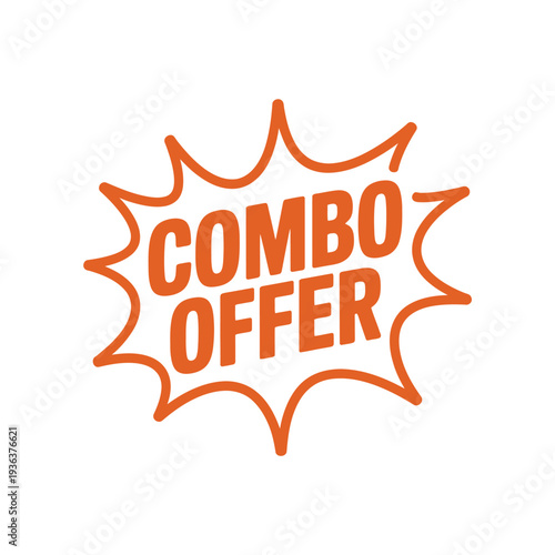 An orange comic style burst displays the text combo offer prominently