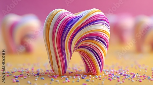 Colorful candy tooth art on